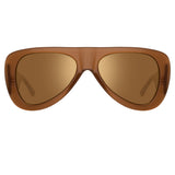 The Attico Edie Aviator Sunglasses in Brown