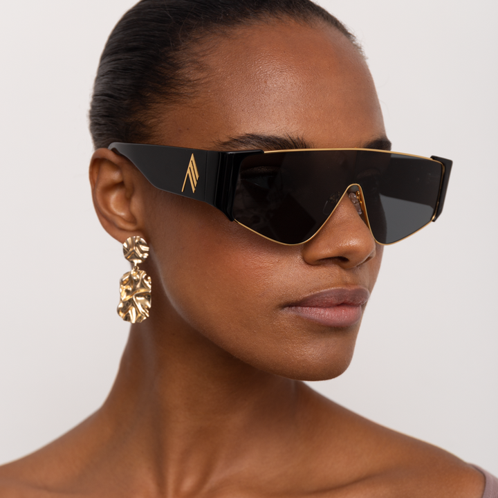 Carlijn Shield Sunglasses in Yellow Black frame by The Attico x