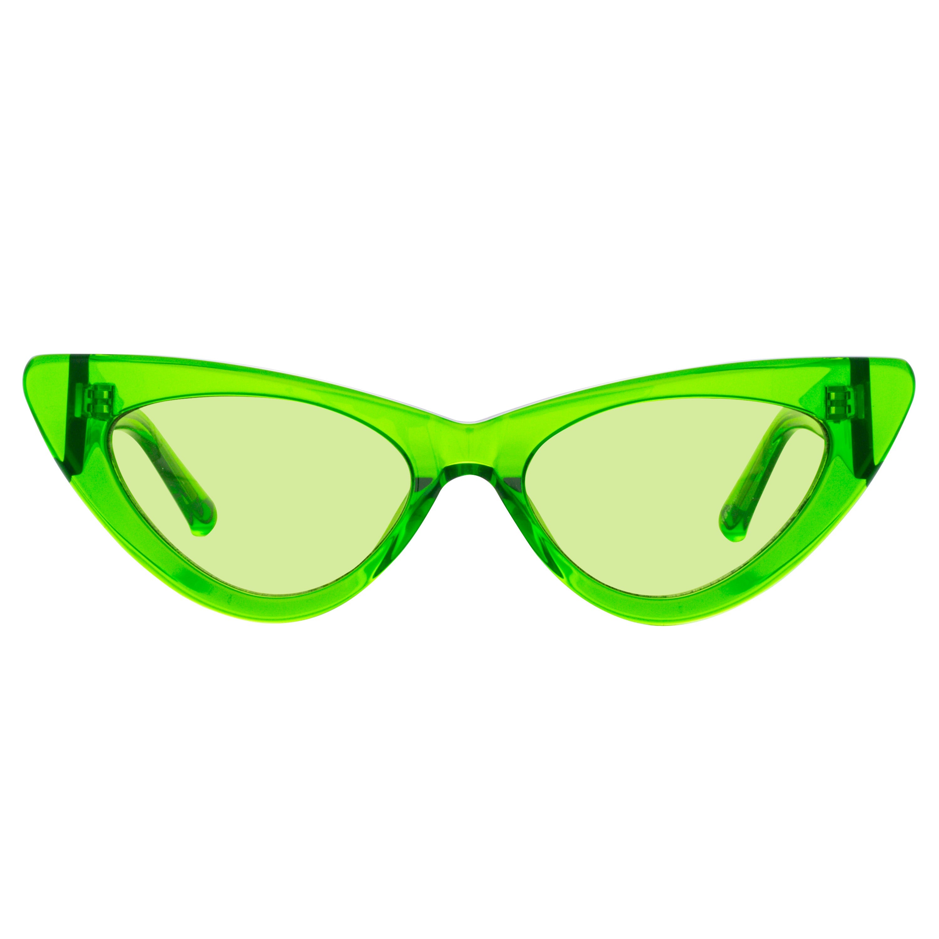 The Attico Dora D Frame Sunglasses in Green by LINDA FARROW