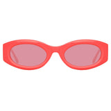 The Attico Berta Oval Sunglasses in Coral