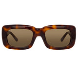 The Attico Marfa Rectangular Sunglasses in Tortoiseshell and Brown