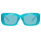 The Attico Marfa Rectangular Sunglasses in Mint
