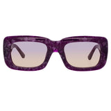 The Attico Marfa Rectangular Sunglasses in Purple