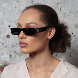 Dania Rectangular Sunglasses in Black