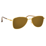 Dries Van Noten 197 Aviator Sunglasses in Yellow Gold Tone