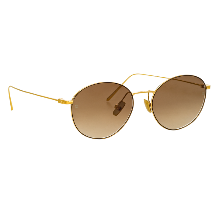 Mayne Oval Sunglasses In Light Gold Frame By Linda Farrow Linear Linda Farrow Eu 