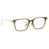 Gehry Rectangular Optical A Frame in Light Gold and Green (Men's)