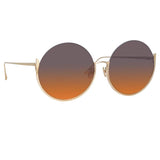 Olivia Round Sunglasses in Light Gold