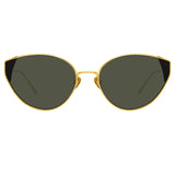 Liv Cat Eye Sunglasses in Yellow Gold and Grey