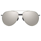 Brooks Aviator Sunglasses in White Gold and Silver
