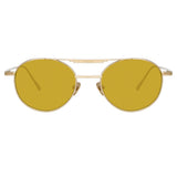 Lou Oval Sunglasses in Yellow Gold
