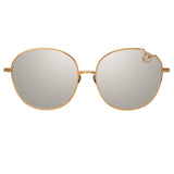 Hannah Cat Eye Sunglasses in Rose Gold and Platinum Lenses
