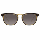 Carson D-Frame Sunglasses in Black and Yellow Gold