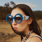 Paco Rabanne Donyale Oversized Sunglasses in Blue
