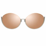 Rae Cat Eye Sunglasses in White Gold