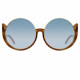 Florence Round Sunglasses in Brown and Blue