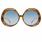Ellen Round Sunglasses in Brown