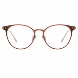Ricci Cat Eye Optical Frame in Light Gold and Brown