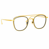 Clark Aviator Optical Frame in Yellow Gold and Black