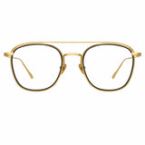 Clark Aviator Optical Frame in Yellow Gold and Black