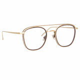 Clark Aviator Optical Frame in Light Gold and Brown