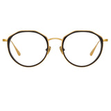 Cesar Angular Optical Frame in Yellow Gold and Black