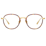 Jules Oval Optical Frame in Yellow Gold and Tortoiseshell