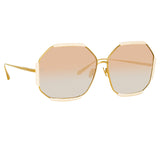 Margot Hexagon Sunglasses in Cream