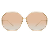 Margot Hexagon Sunglasses in Cream