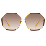 Margot Hexagon Sunglasses in Brown
