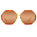 Margot Hexagon Sunglasses in Terracotta