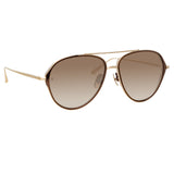 Noa Aviator Sunglasses in Light Gold