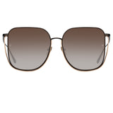 Camry Oversized Sunglasses in Nickel