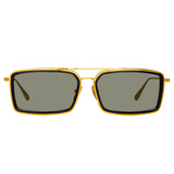 Cassia Rectangular Sunglasses in Yellow Gold