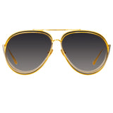 Francisco Aviator Sunglasses in Yellow Gold