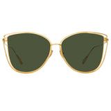 Dinah Cat Eye Sunglasses in Yellow Gold