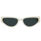 Tomie Cat Eye Sunglasses in White