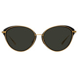 Song Cat Eye Sunglasses in Yellow Gold and Black