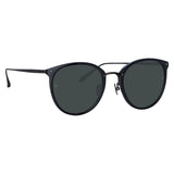 Calthorpe Oval Sunglasses in Black and Matt Nickel