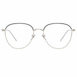 The Raif | Square Optical Frame in White Gold (C25)