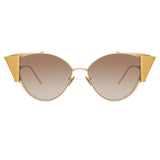 Carrie Cat Eye Sunglasses in Yellow Gold
