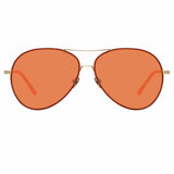 Linda Farrow Diabolo C10 Aviator Sunglasses
