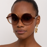 Bianca Round Sunglasses in Brown