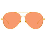 Ace Aviator Sunglasses in Yellow Gold