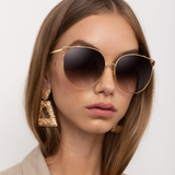 Joanna Oversized Sunglasses in Yellow Gold