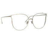 Joanna Oversized Optical Frame in White Gold and Silver