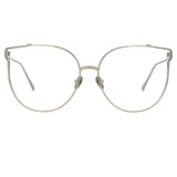 Joanna Oversized Optical Frame in White Gold and Silver