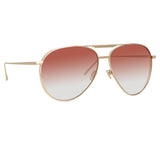 Carter Aviator Sunglasses in Yellow Gold