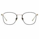 The Simon | Square Optical Frame in Light Gold and Black (C20)