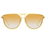Azalea D-Frame Sunglasses in Yellow Gold